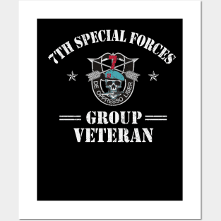 Proud US Army 7th Special Forces Group Veteran De Oppresso Liber SFG - Gift for Veterans Day 4th of July or Patriotic Memorial Day Posters and Art